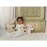 Nature's Florals Footie & Hat Set Ivory & Rose