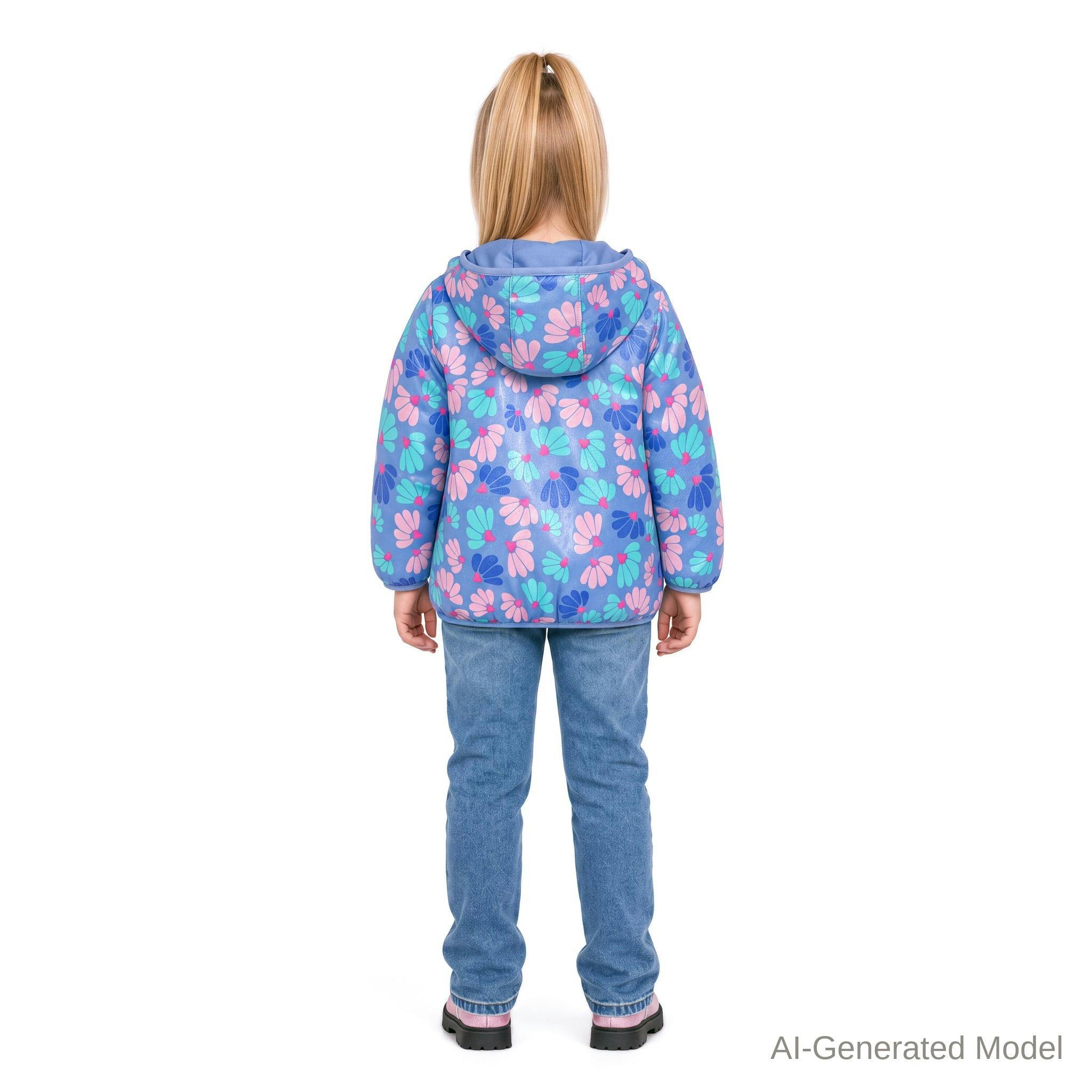 Reversible Color-Changing Puffer Jacket | Blue Floral