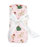 Christmas Dogs Pink - Bamboo - Swaddle Blanket
