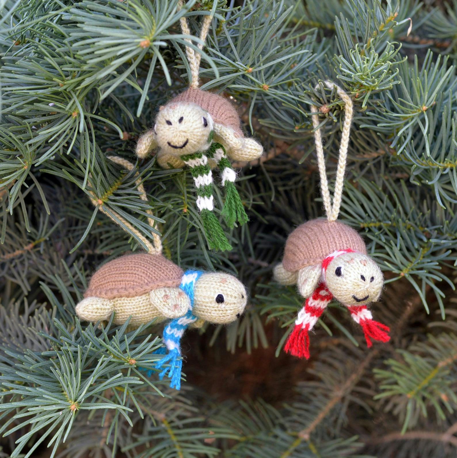 Sea Turtle Ornaments, set of 3