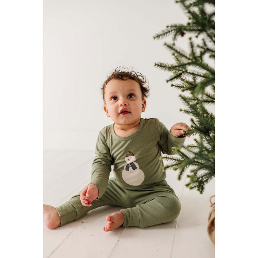 Baby Long Sleeve Bodysuit Snowman