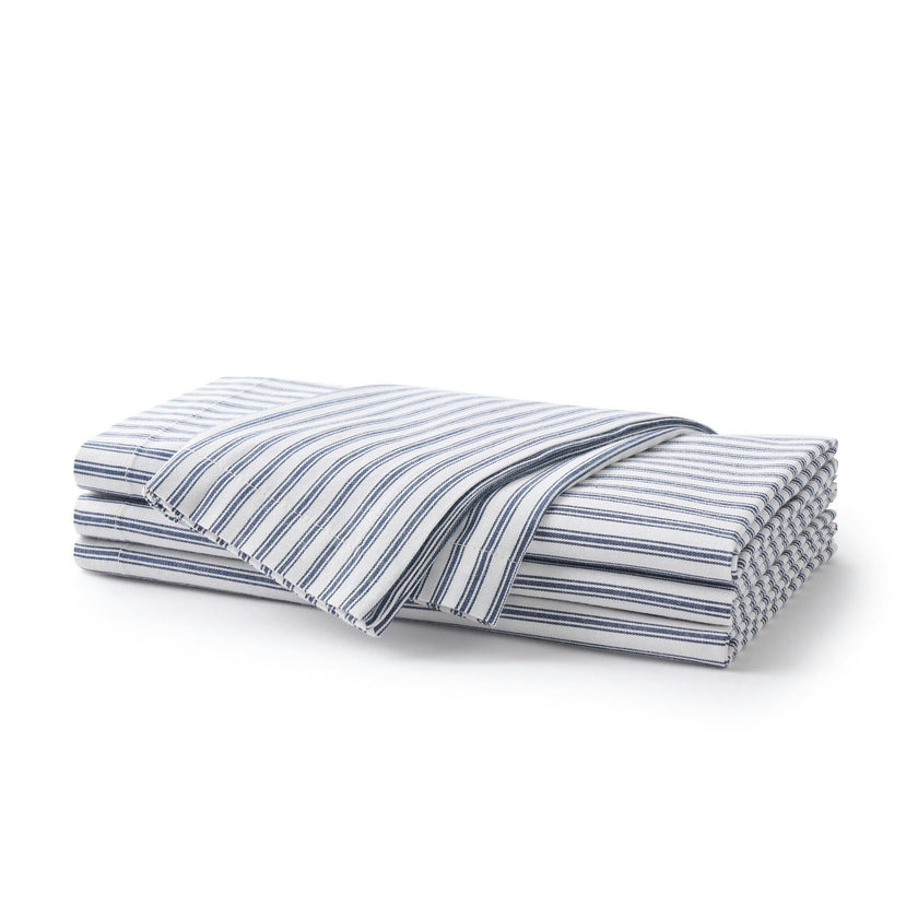 Navy French Ticking Runner & Napkin Bundle