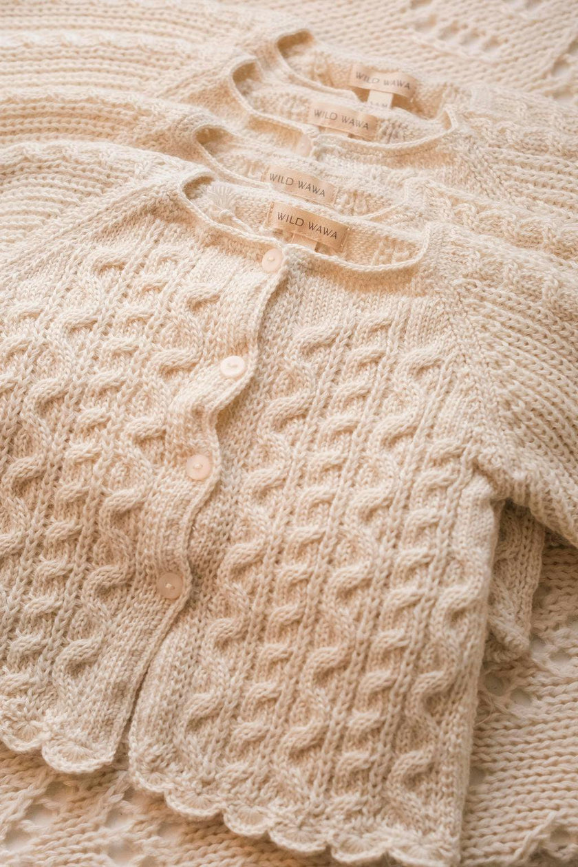 Royal Alpaca Knit Cardigan in Cream