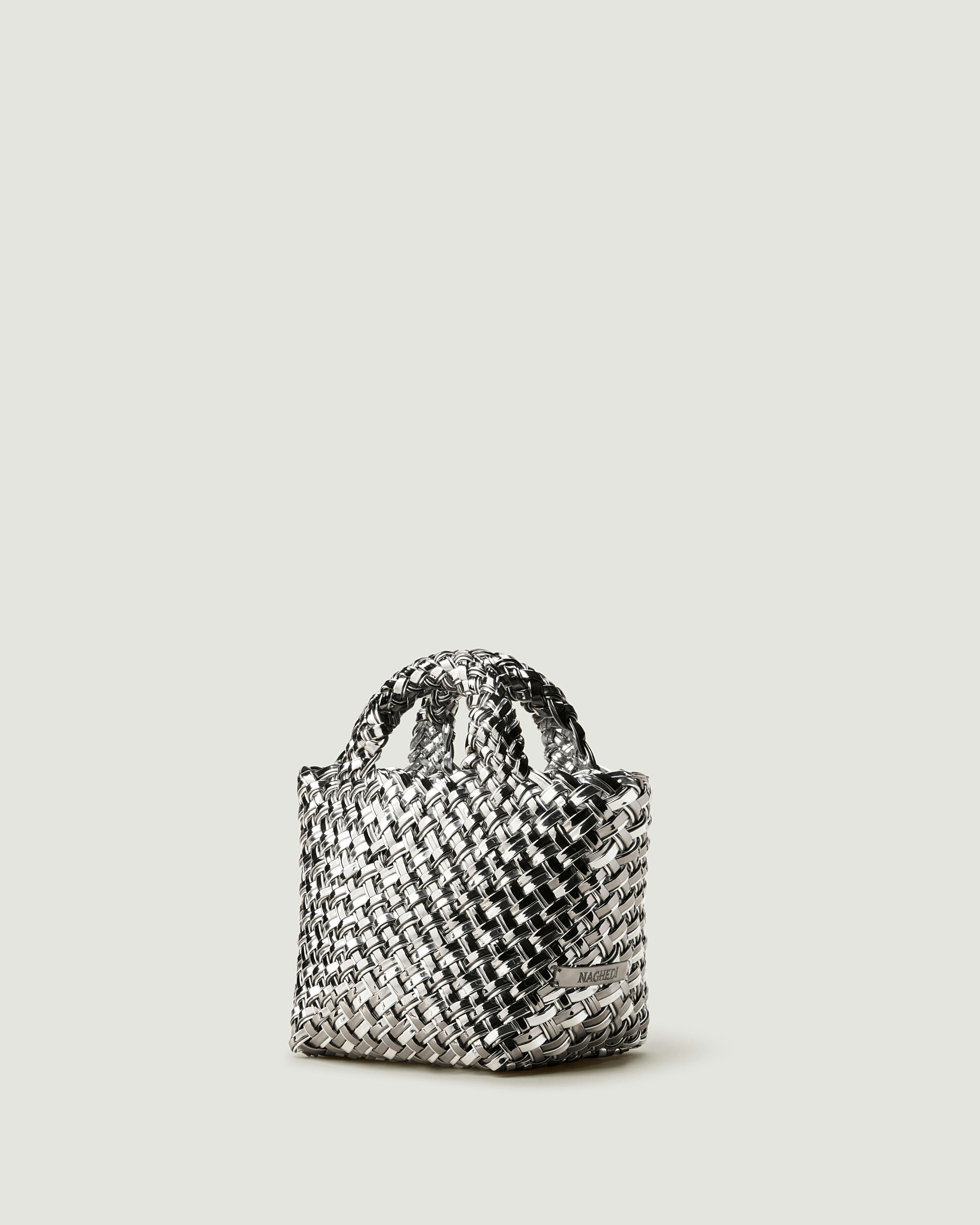 St. Barths Petit Tote Double Weave Metallic | Pewter