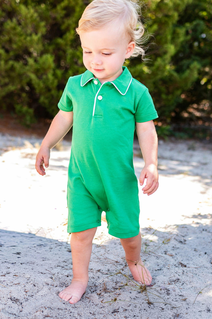Baby boy green romper