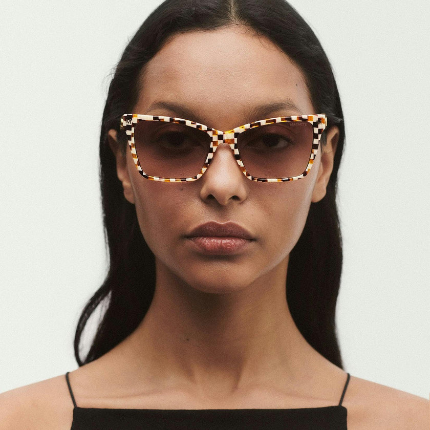 Sally Sunglasses in Dark Tortoise Stripe