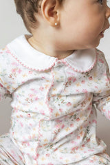 Winter Flowers Pima Cotton Baby One-Piece Pajamas