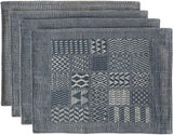 Artisan Hand Loomed Placemat - Indigo Blocks - 14" x 19"- Set of 4