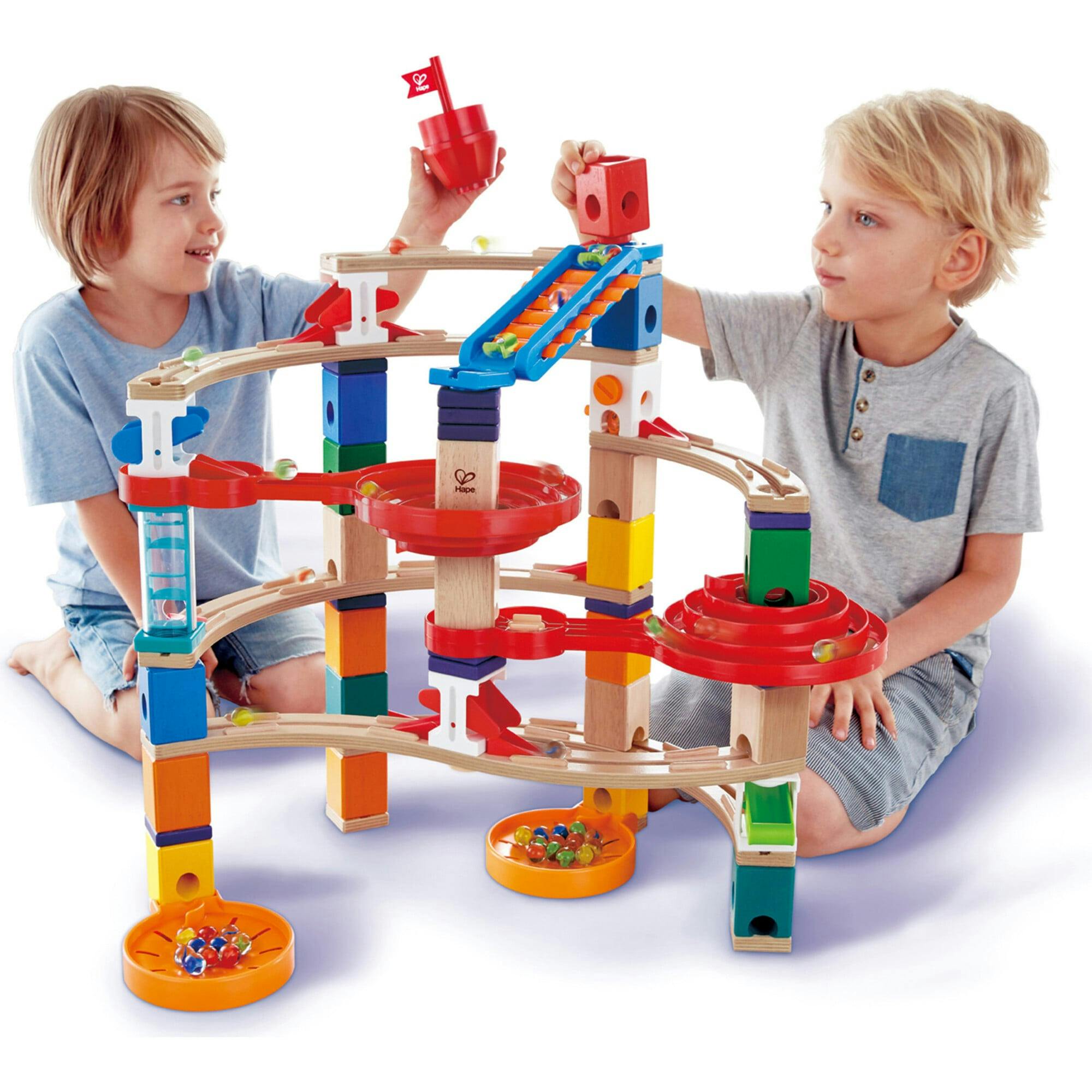 Quadrilla Super Spiral Wooden Marble Run Construction