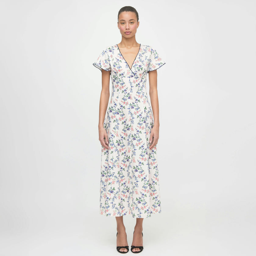 The Brie Dress - Scallop Bow Chintz Pink