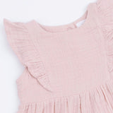 Lotus Flower Ducklings - Ruffle Sleeve Dress and Bloomer with Sunhat