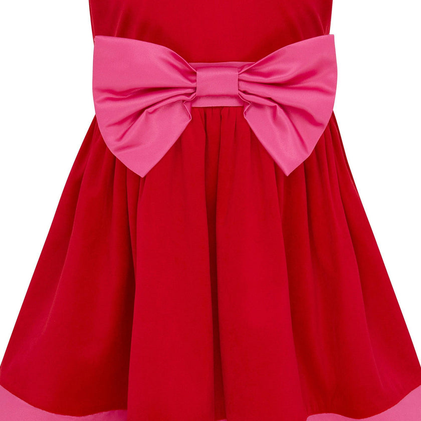 Paris Bow Satin Girls Party Dress