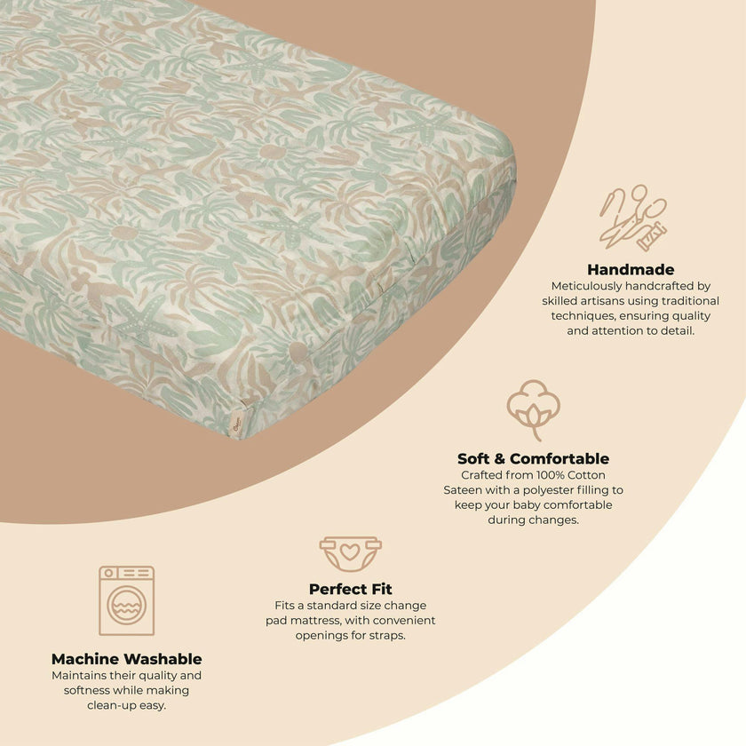 Cove Beach Life Cotton Quilted Change Pad Cover