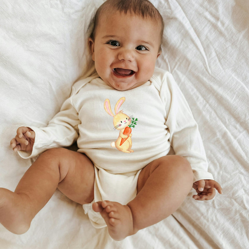 Bunny with Carrot Organic Baby Bodysuit