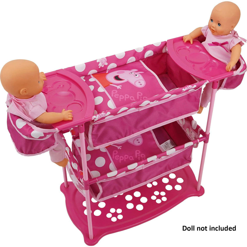 Peppa Doll Twin Care Station - Pink & White Dots