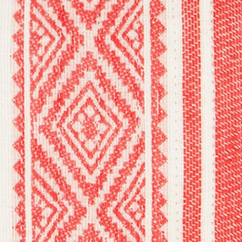 La Plage Ruffle Pouch Red Dobby Stripe, Red Dobby Stripe