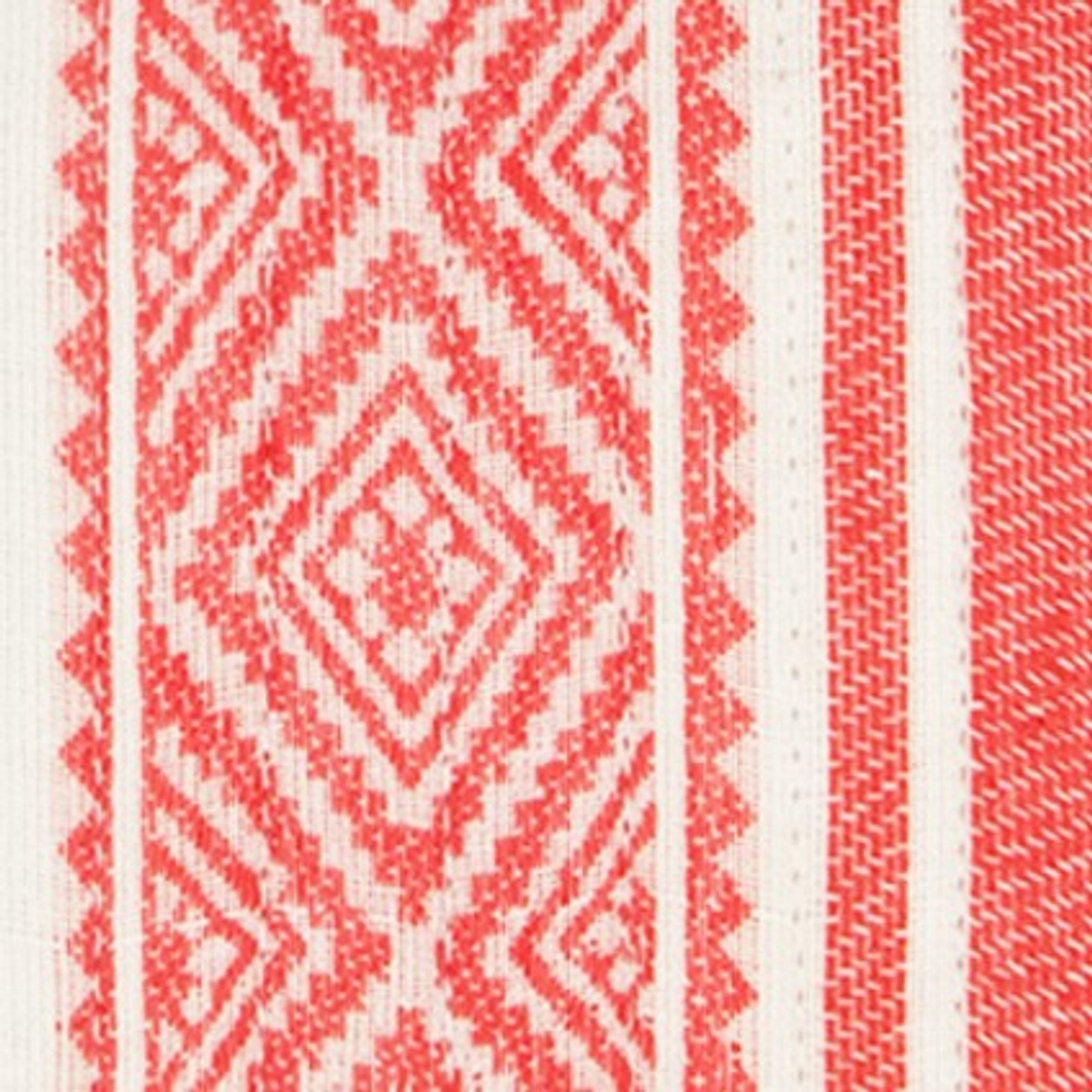 La Plage Ruffle Pouch Red Dobby Stripe, Red Dobby Stripe