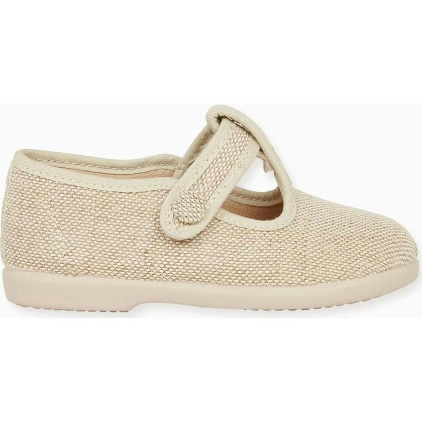 Pedro Canvas Baby T-Bar Espadrille