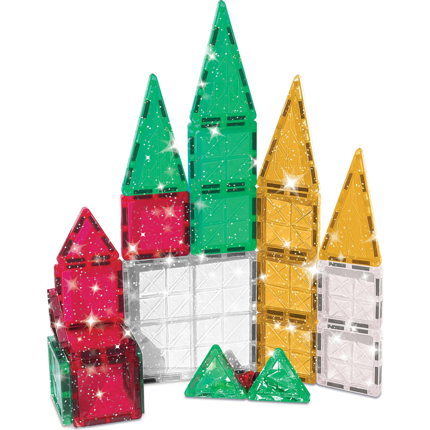Crayola Holiday Glitter Mini PIP Magnetic Tiles 27-Piece