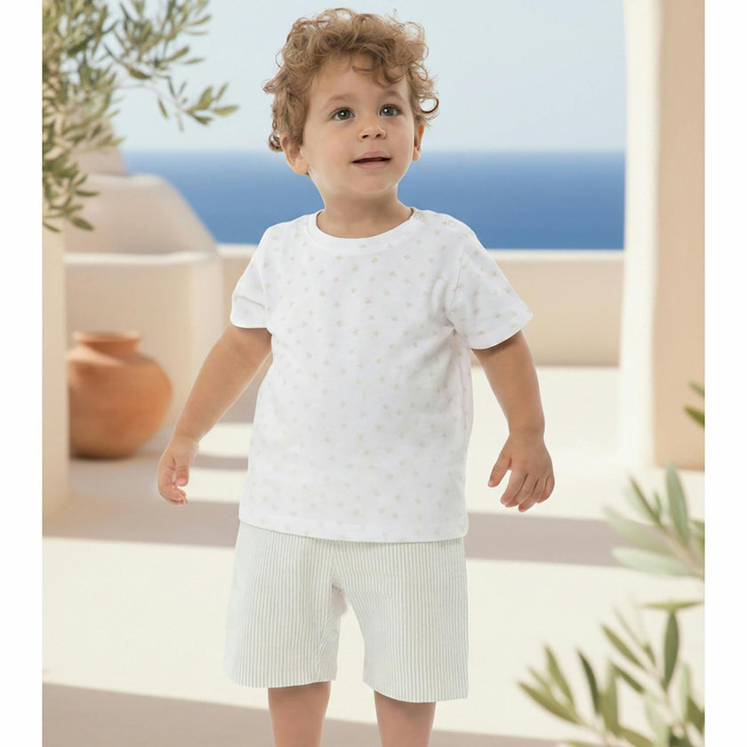 Bob Baby Shorts Cotton, Beige Stripe