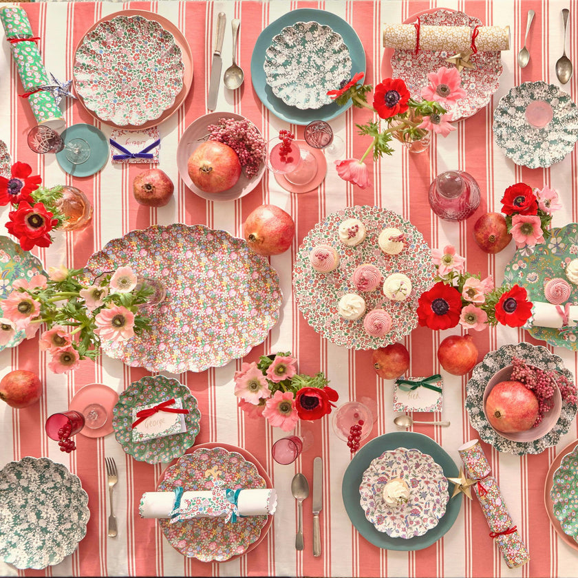 Meri Meri x Liberty Red & Green Reusable Large Plates