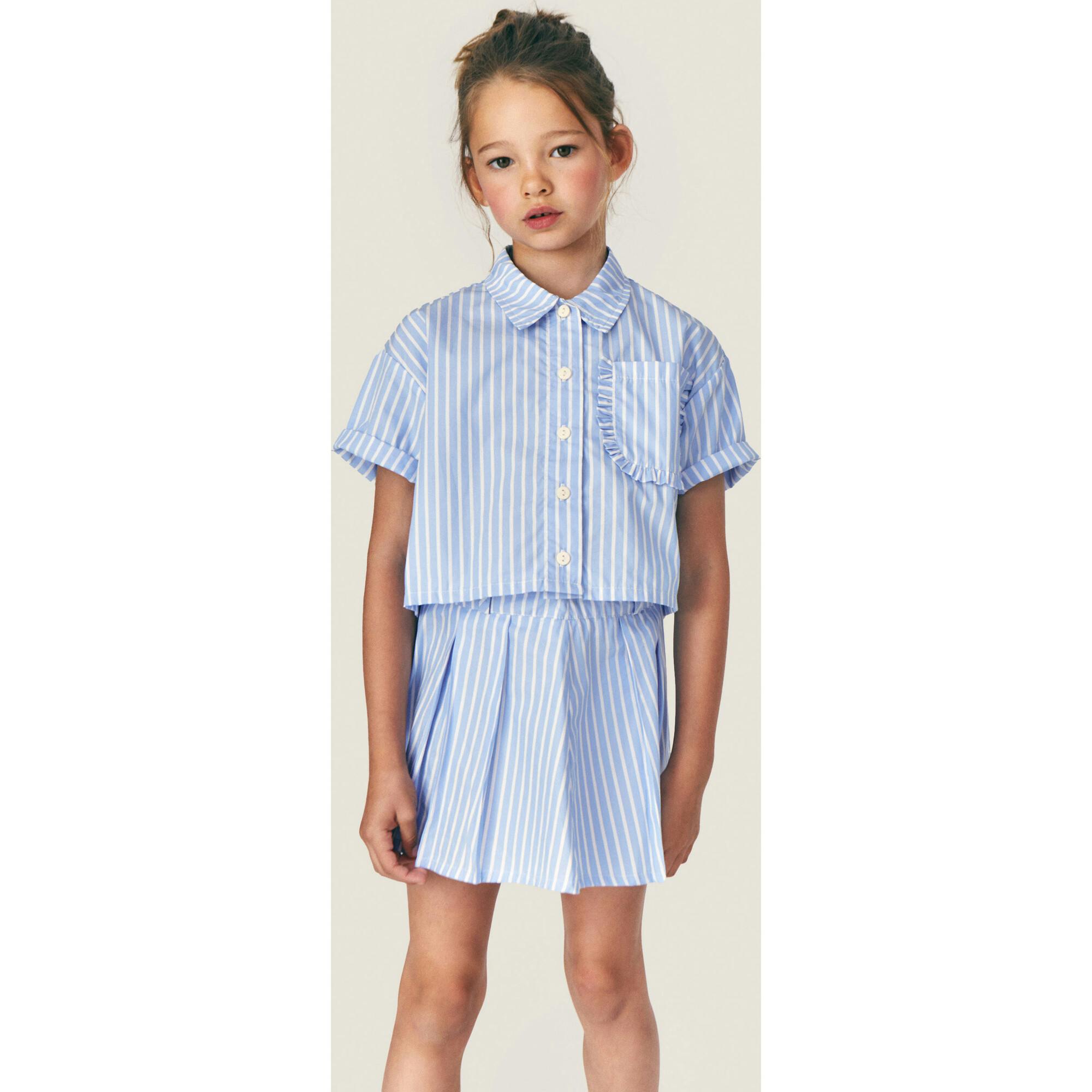 Mipounet SS26 Sia Popelin, Shirt Ecru Blue