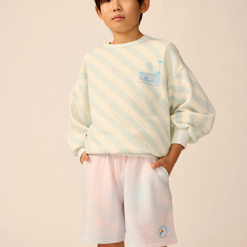 Organic Weekend Sweatshirt in Sky Blue Stripe