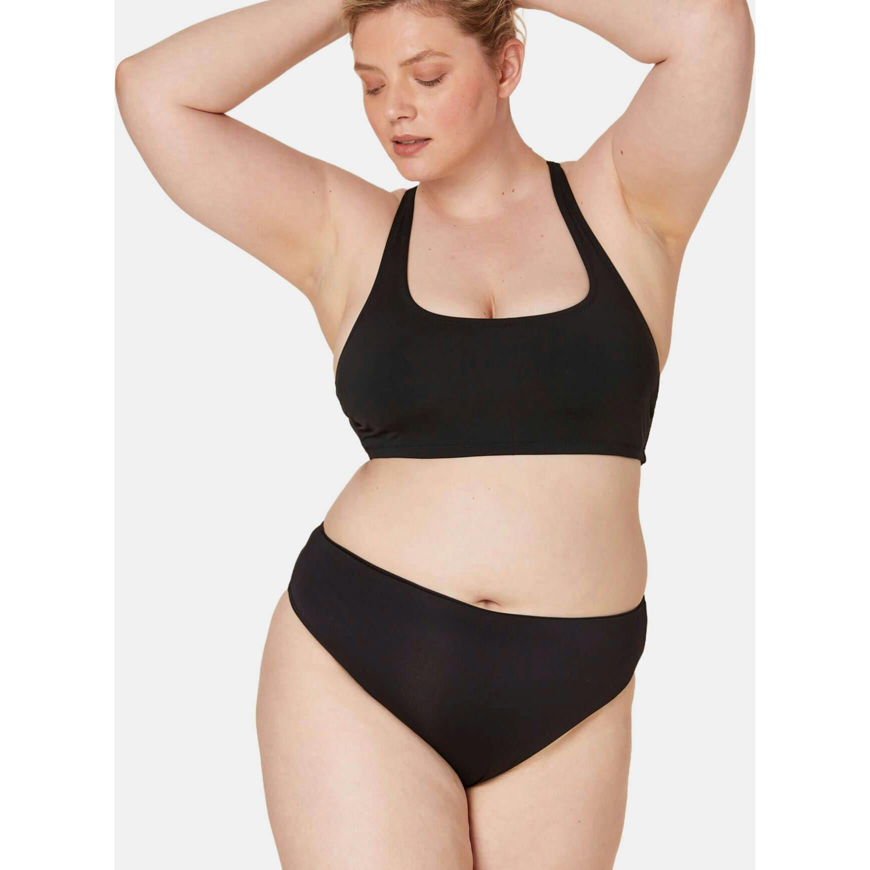 The 90s High Waist Bikini Bottom - Eco Nylon - Black