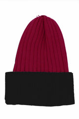 Ribbed Flat Wool Blend Hat With A Genuine Fur Pom (TikTok)