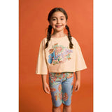 VINTAGE FLOWERS SHORT LEGGINGS LIGHT BLUE