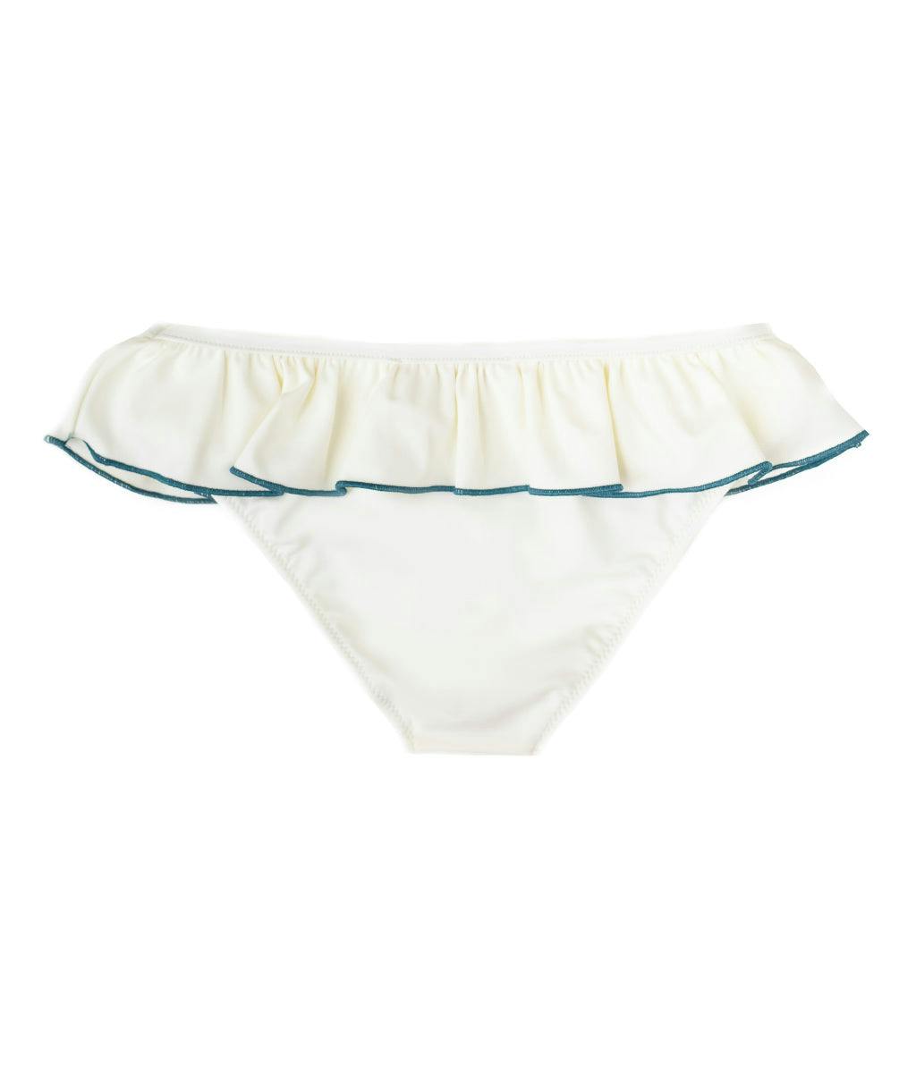 Anna Swim pants in Ivory & Teal