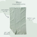 BAILEY 10-Pack BAILEY Burp Cloths