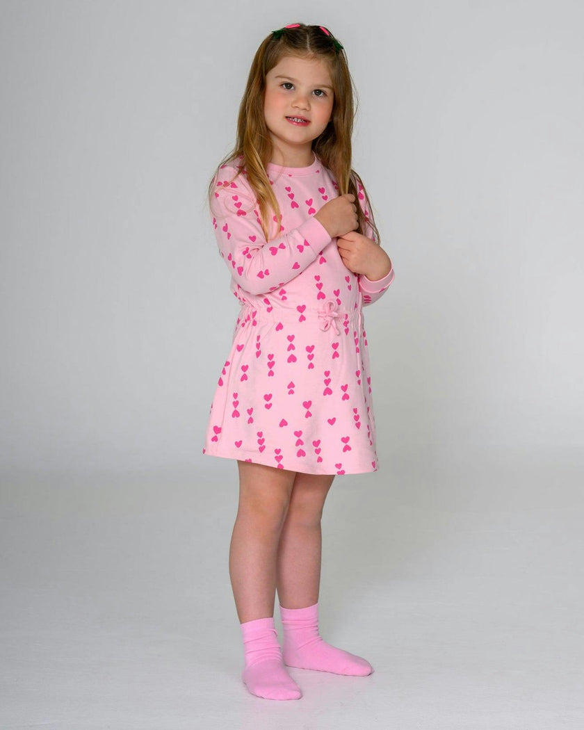 Valentine Pink Hearts Sweatshirt Dress