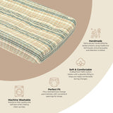 Charlie Farmhouse Stripe Cotton Quilted Change Pad Cover