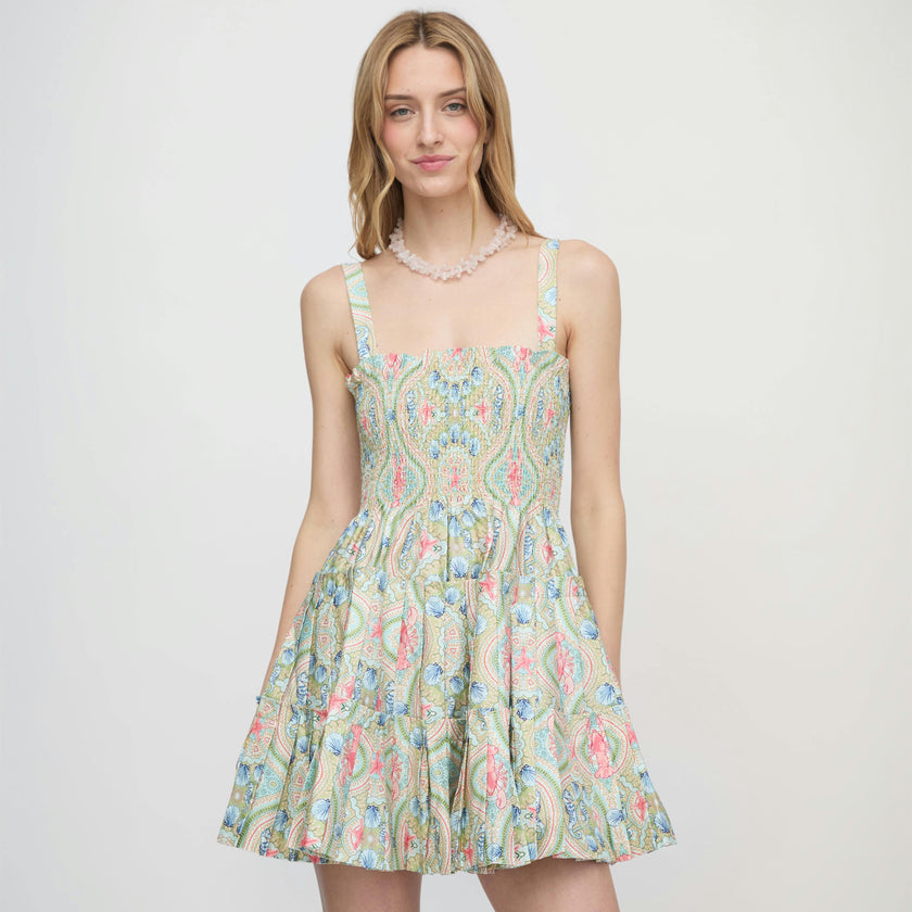 The Ribbon Charlotte Nap Dress - Sea Scroll