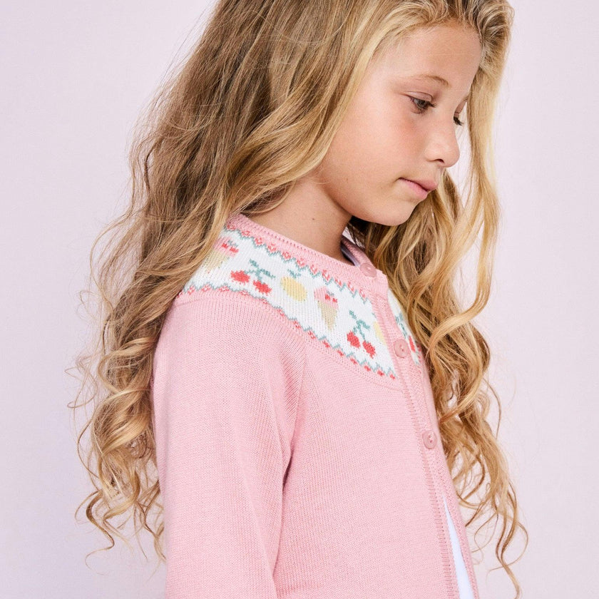 Dusty Pink Helado Cotton Girl Cardigan