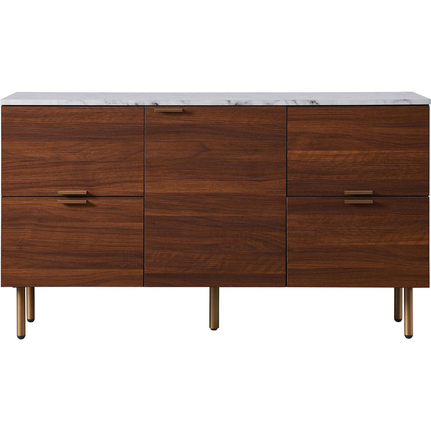 Ashton Wooden Sideboard Storage Cabinet with Faux Marble Top