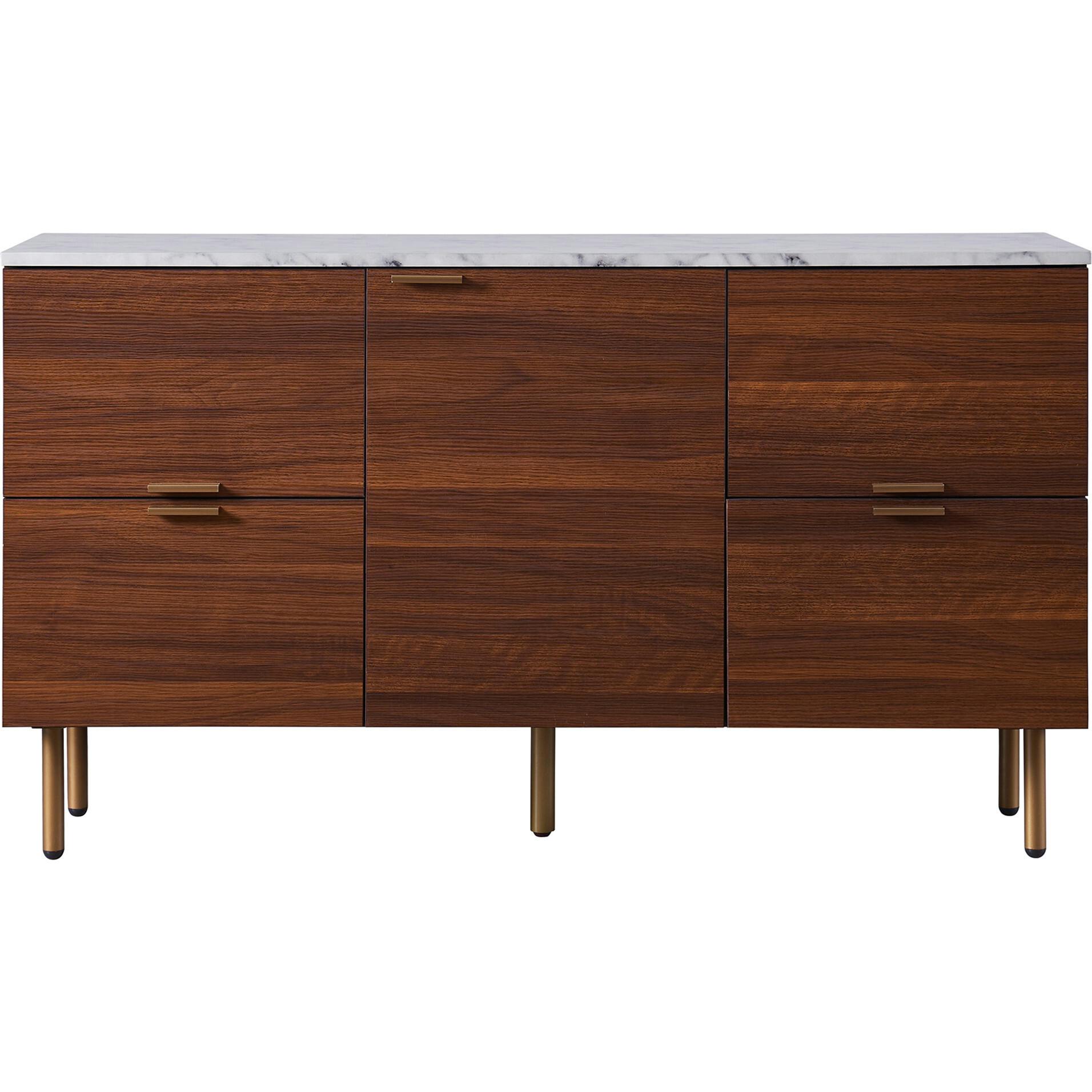 Ashton Wooden Sideboard Storage Cabinet with Faux Marble Top