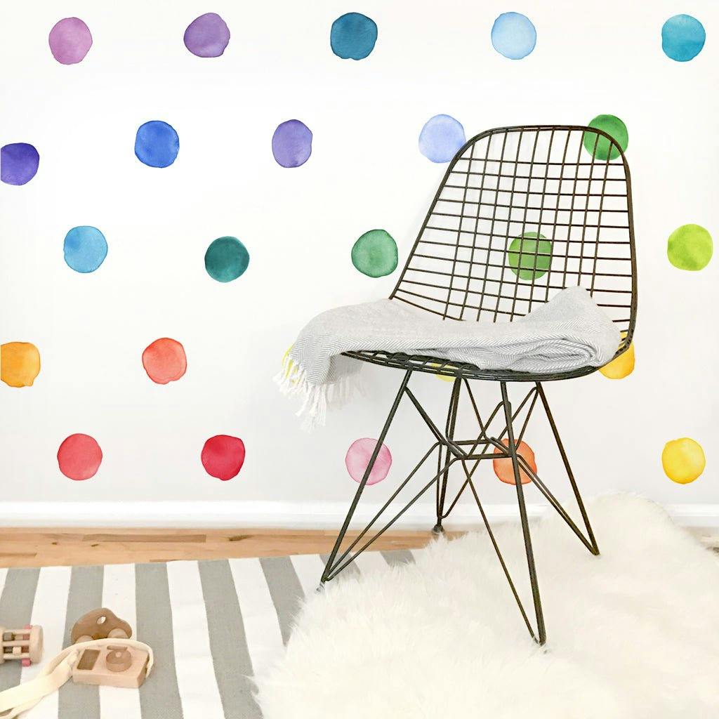 Watercolor Dots • Rainbow • Small • Peel-and-Stick Wall Decals