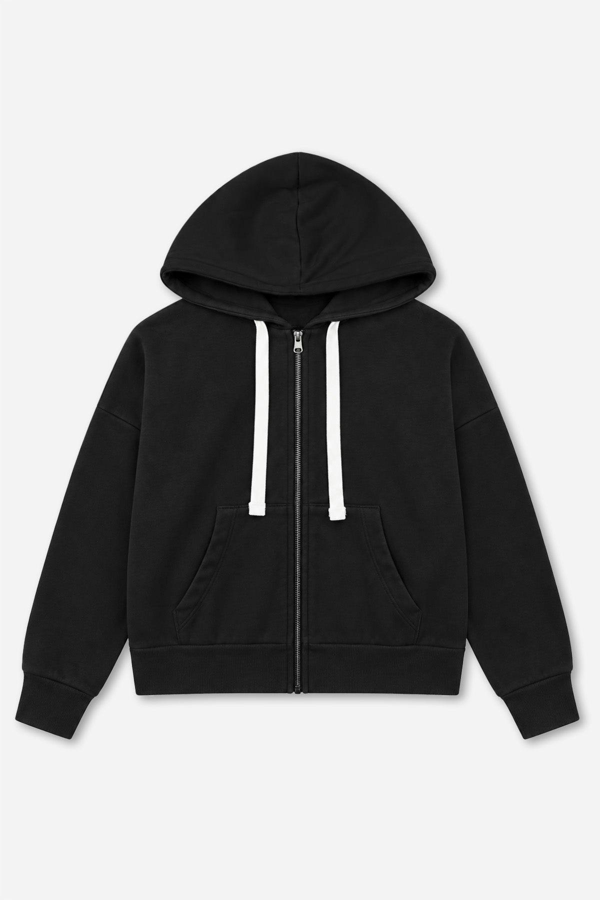 Butter French Terry Drop Shoulder Zip Hoodie