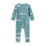Bamboo Magnetic Footie Pajama - Le Petit Express Green