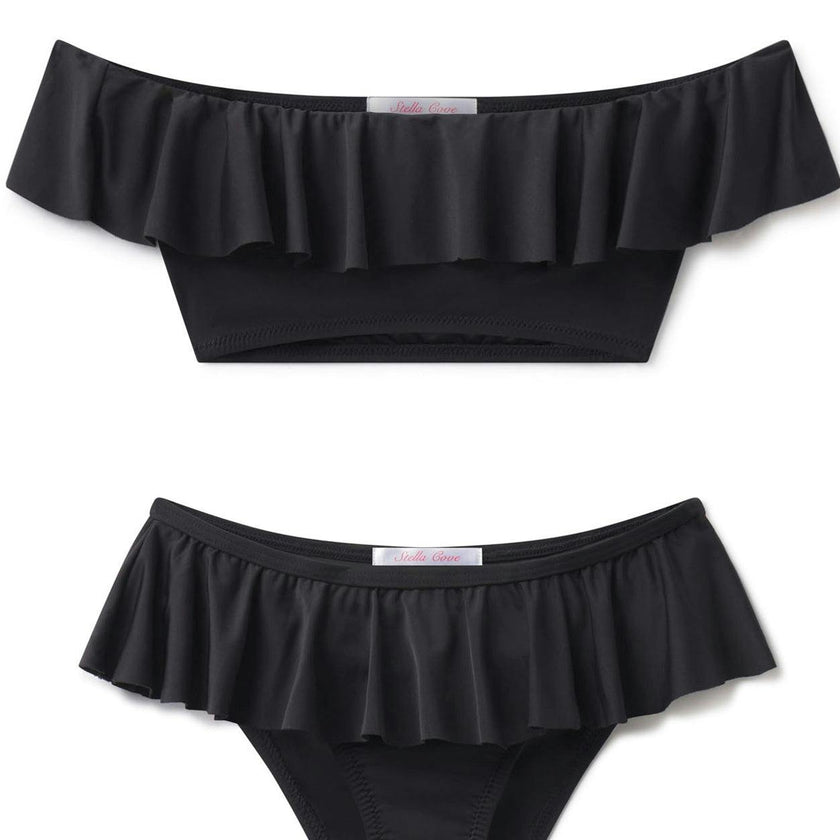 Wide Neck Ruffle Bikini