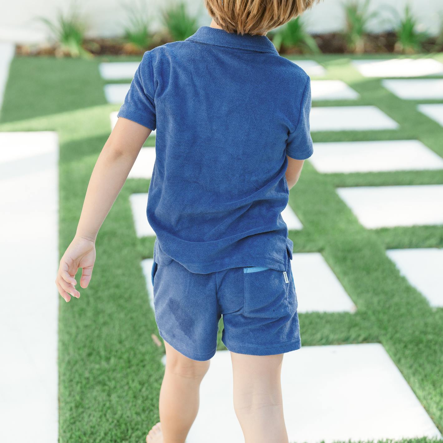 boys newport navy french terry short