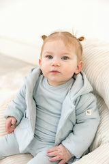 Sprinkle Print Puffy Jacket Blue Mist
