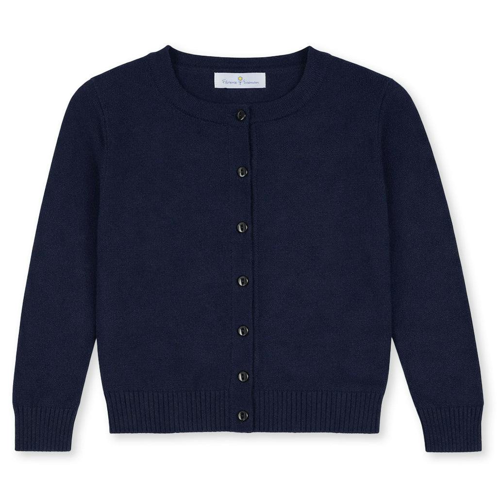 Girls Navy Cardigan Sweater