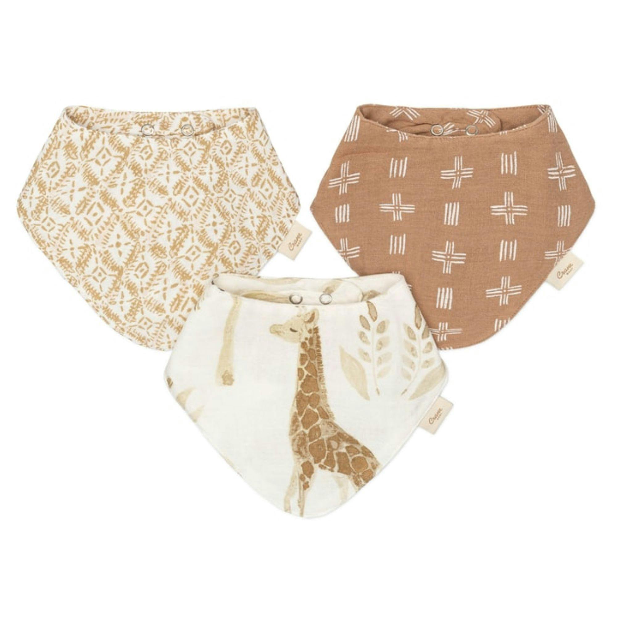 Kendi Safari Cotton Bandana Baby Bib (3 Pack)