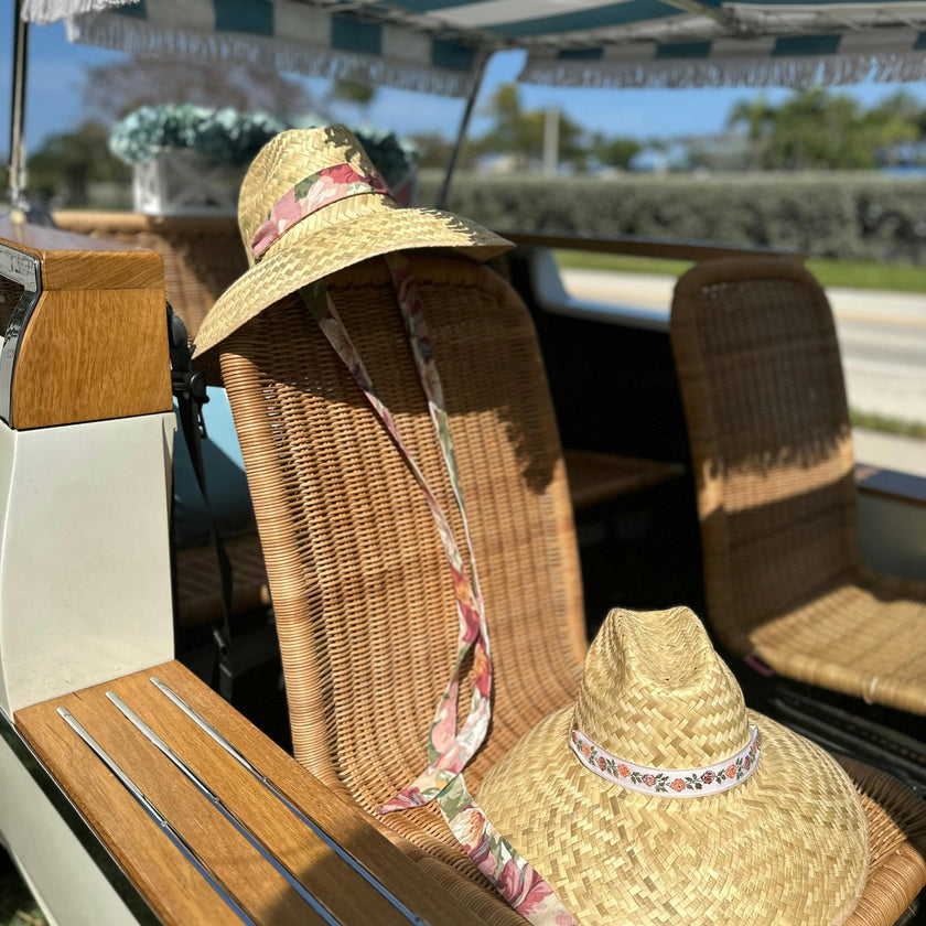 Begonia Sun Hat - Long French Blue Grosgrain Ribbon