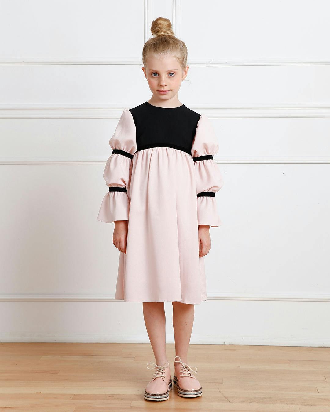 Bella dress (burgundy with golden embroidery blooms)