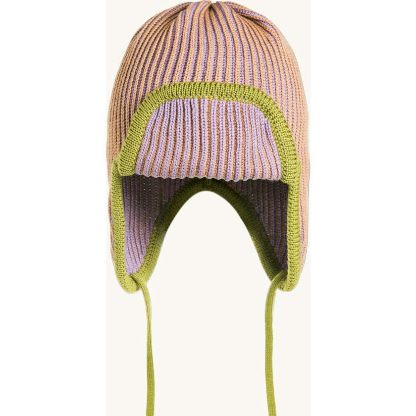 children's merino pilot cap - purple pine