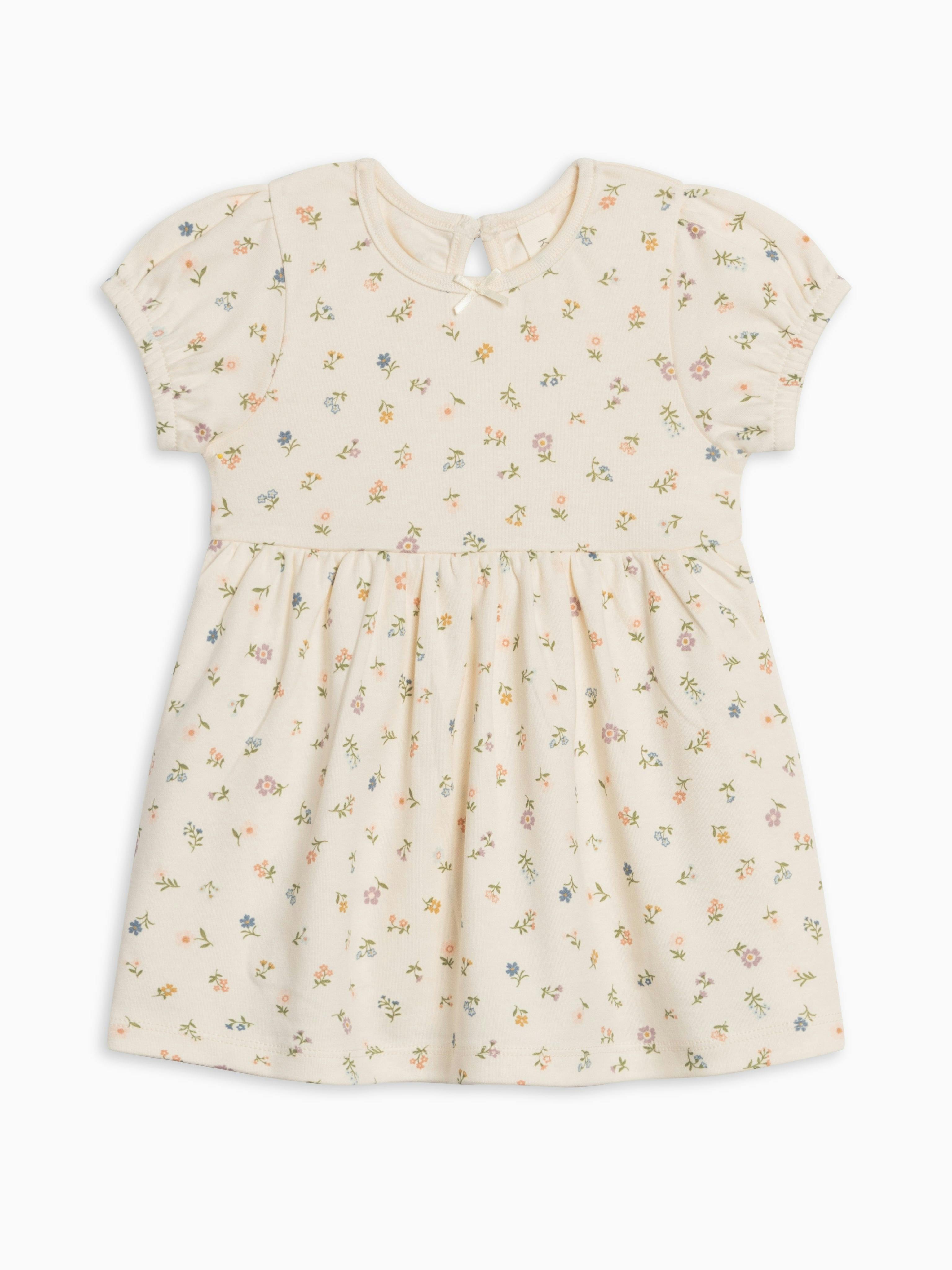 Rhoda Puff Sleeve Bodysuit Dress - Petaline Floral / Fog + Fern